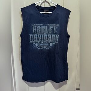 Harley-Davidson Navy Blue Sleeveless Logo Tank Top